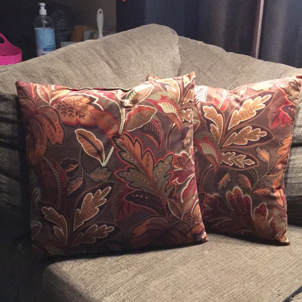 Decor pillow fall leaf browns living room pillow couch cushion set
